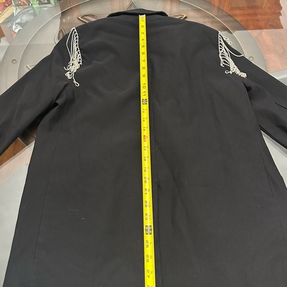 💎Forever 21 Black Blazer with Silver Embellishments Large Ladies - Picture 6 of 10